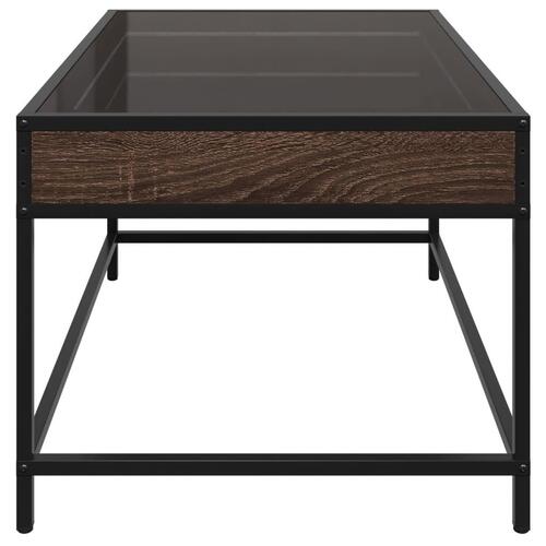 Sofabord med Infinity LED-lys 70x50x41 cm brun egetræsfarve