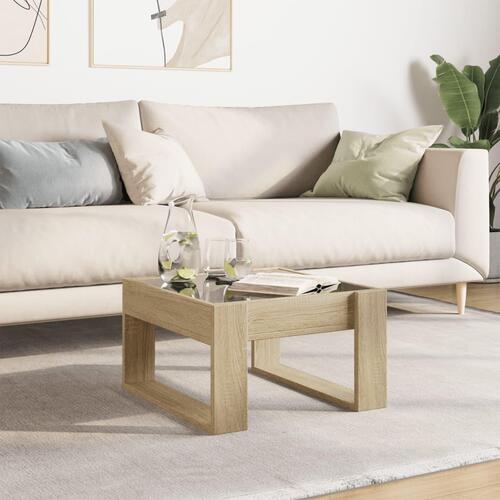 Sofabord med Infinity LED-lys 50x53x30 cm sonoma-eg