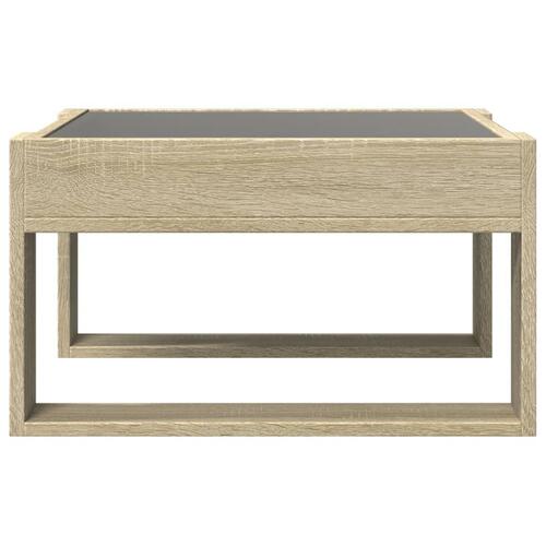 Sofabord med Infinity LED-lys 50x53x30 cm sonoma-eg