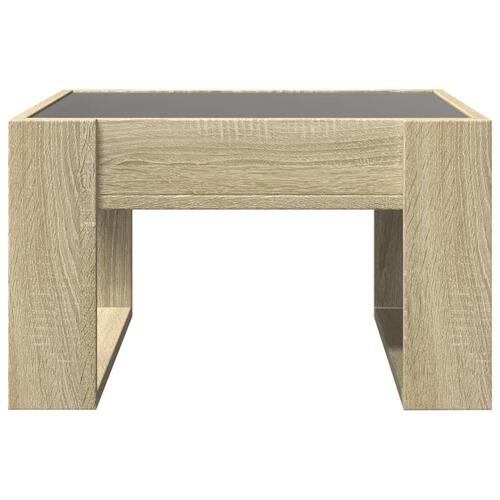 Sofabord med Infinity LED-lys 50x53x30 cm sonoma-eg