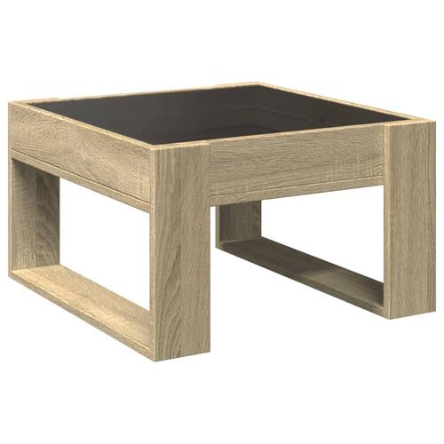 Sofabord med Infinity LED-lys 50x53x30 cm sonoma-eg