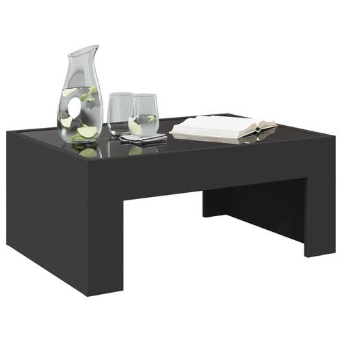 Sofabord med Infinity LED-lys 70x50x30 cm sort