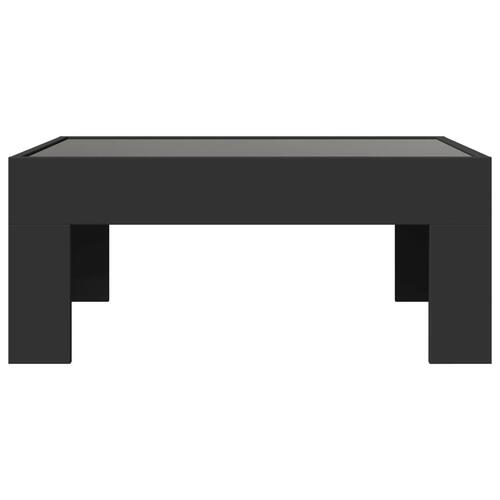 Sofabord med Infinity LED-lys 70x50x30 cm sort