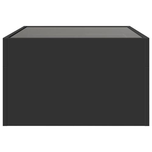 Sofabord med Infinity LED-lys 70x50x30 cm sort