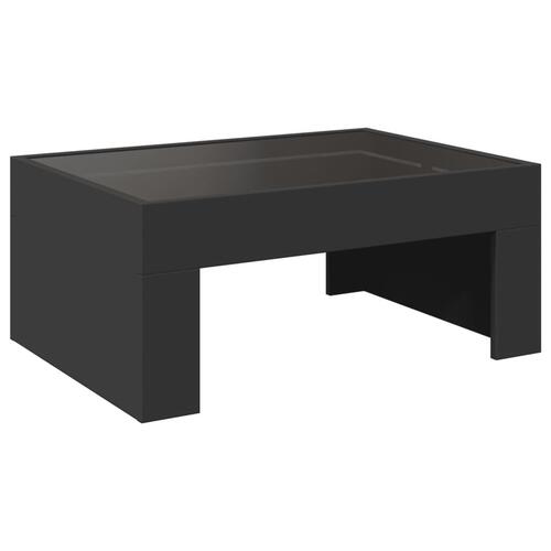 Sofabord med Infinity LED-lys 70x50x30 cm sort