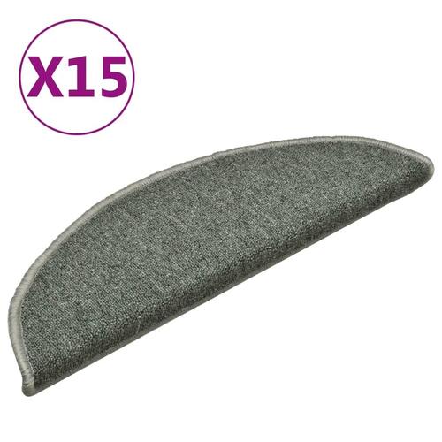 Trappemåtter 15 stk. 56x17x3 cm mørkegrøn