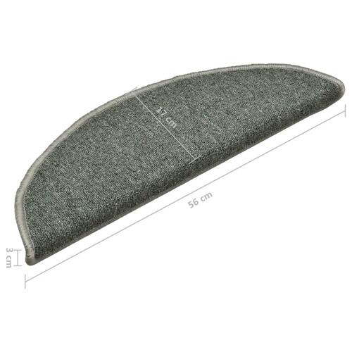 Trappemåtter 15 stk. 56x17x3 cm mørkegrøn