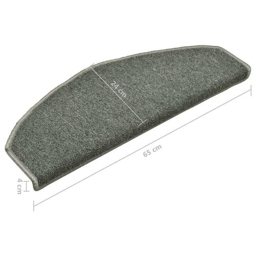 Trappemåtter 15 stk. 65x24x4 cm mørkegrøn