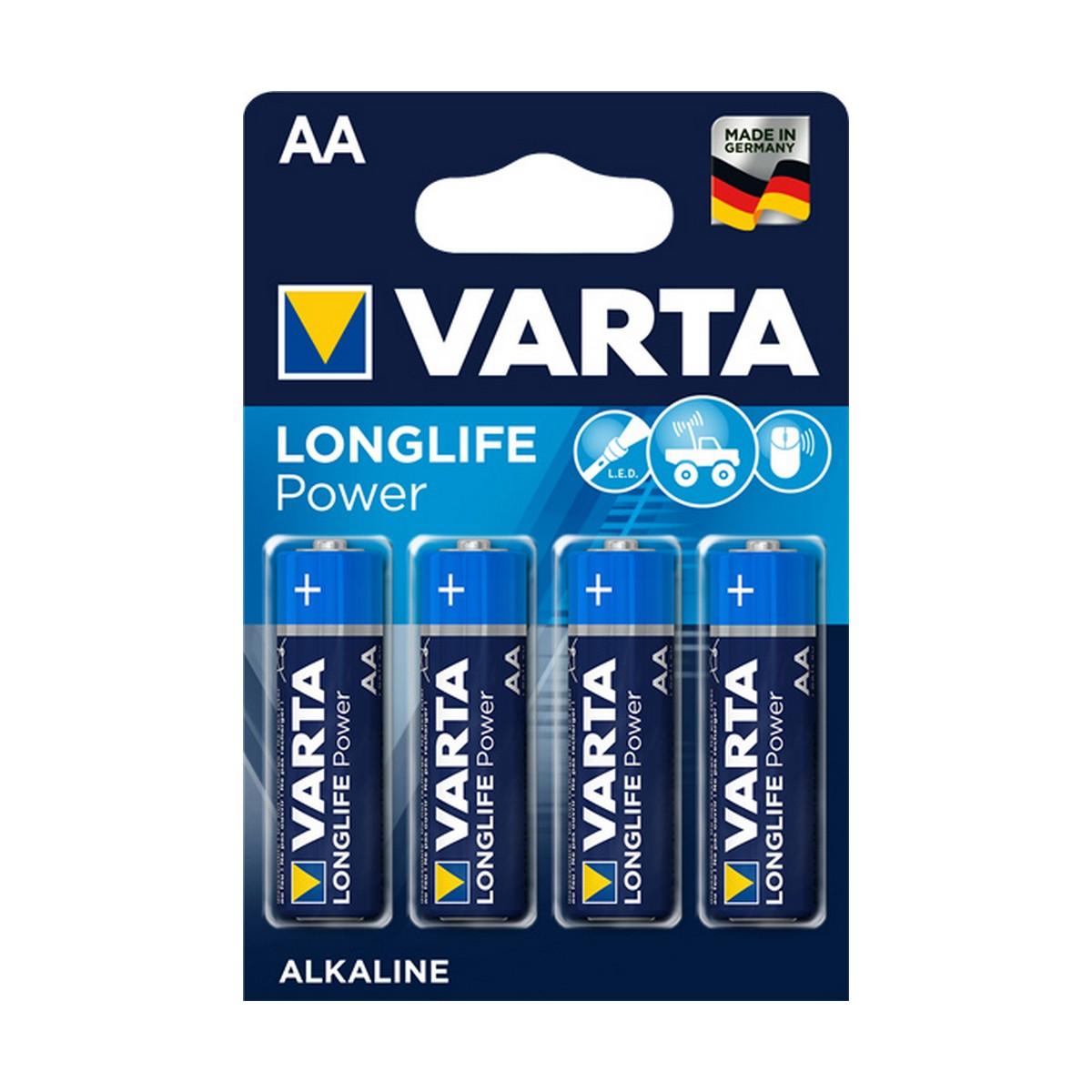 Varta Longlife Power AA alkaline batterier - 4 stk.