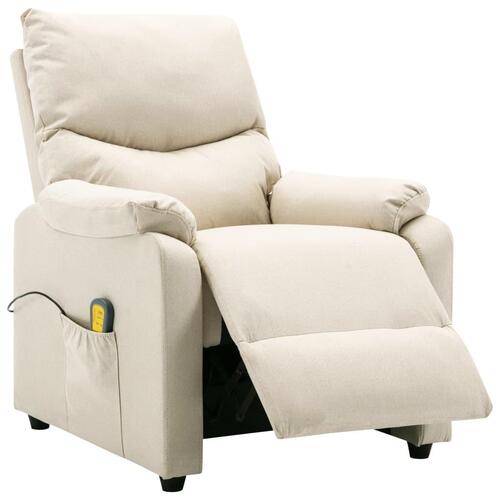 Massagestol stof cremefarvet