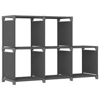 Displayreol med 5 kubeformede rum 103x30x72,5 cm stof grå