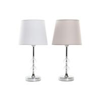 Bordlampe Home ESPRIT Hvid Beige Metal Krystal 50 W 220 V 23 x 23 x 46 cm (2 enheder)