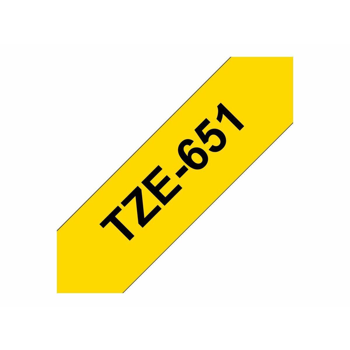 Lamineret tape til mærkningsmaskiner Brother TZE651 Sort