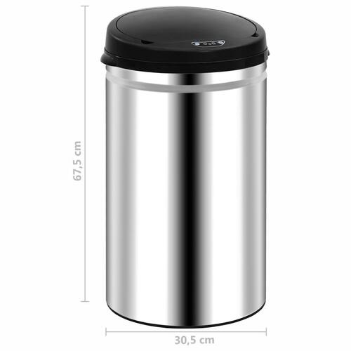 Affaldsspand med sensor 40 l rustfrit stål