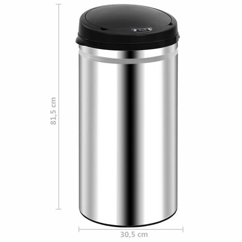Affaldsspand med sensor 50 l rustfrit stål