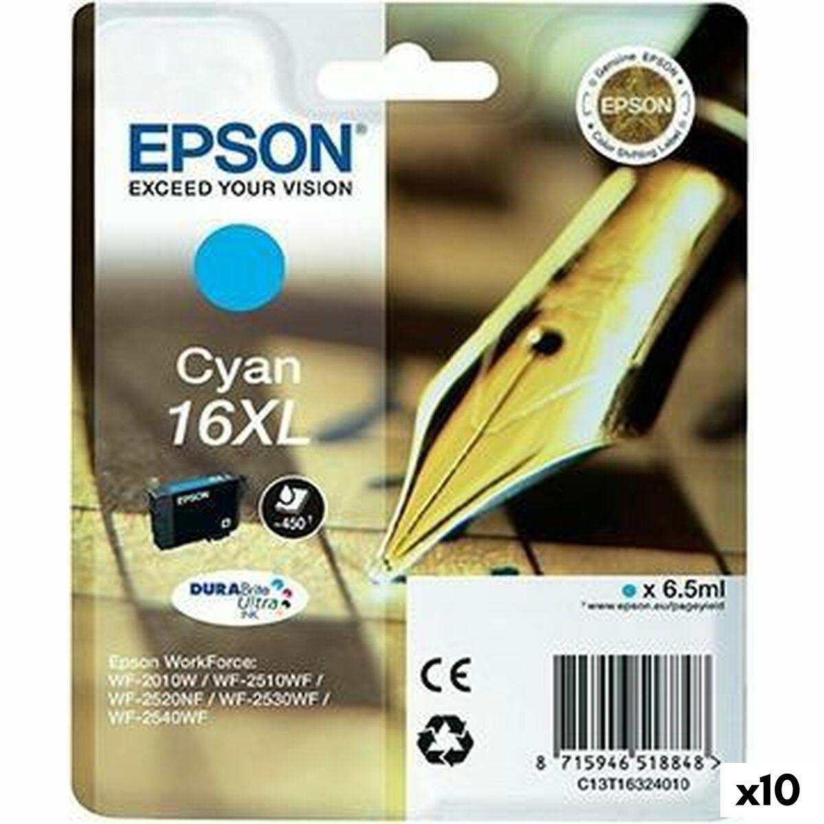 Epson 16XL Cyan - Original DURABRITE Ultra Ink (10 stk.)
