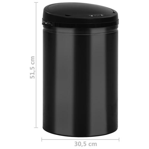 Affaldsspand med sensor 30 l kulstofstål sort