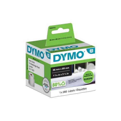 Printer labels Dymo 1983172 Hvid Sort/Hvid