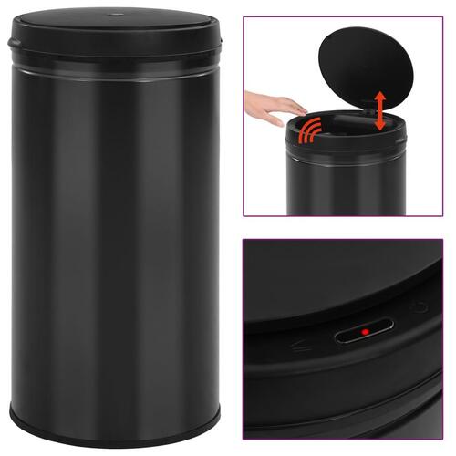 Affaldsspand med sensor 60 l kulstofstål sort
