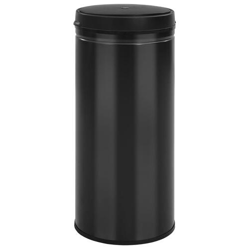Affaldsspand med sensor 80 l kulstofstål sort