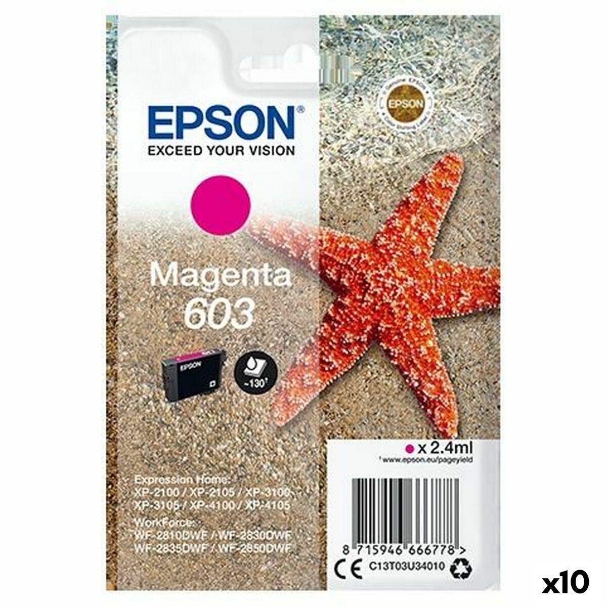 Epson 603 Magenta original blækpatron - pakke med 10 stk. (XP-2100/3100/4100, WF-2830DWF/2850DW)