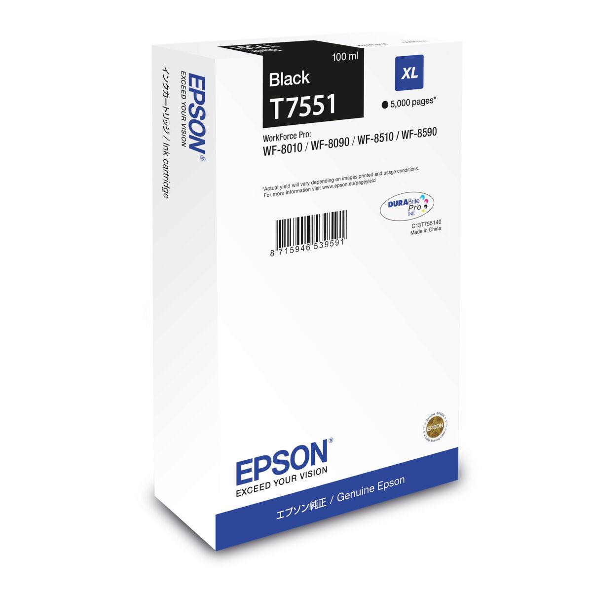 Epson T7551 - XL size - black - original - ink cartridge