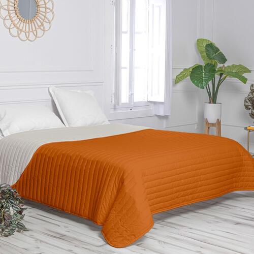 Sengetæppe med to sider HappyFriday Basic Dash Orange 240 x 260 cm