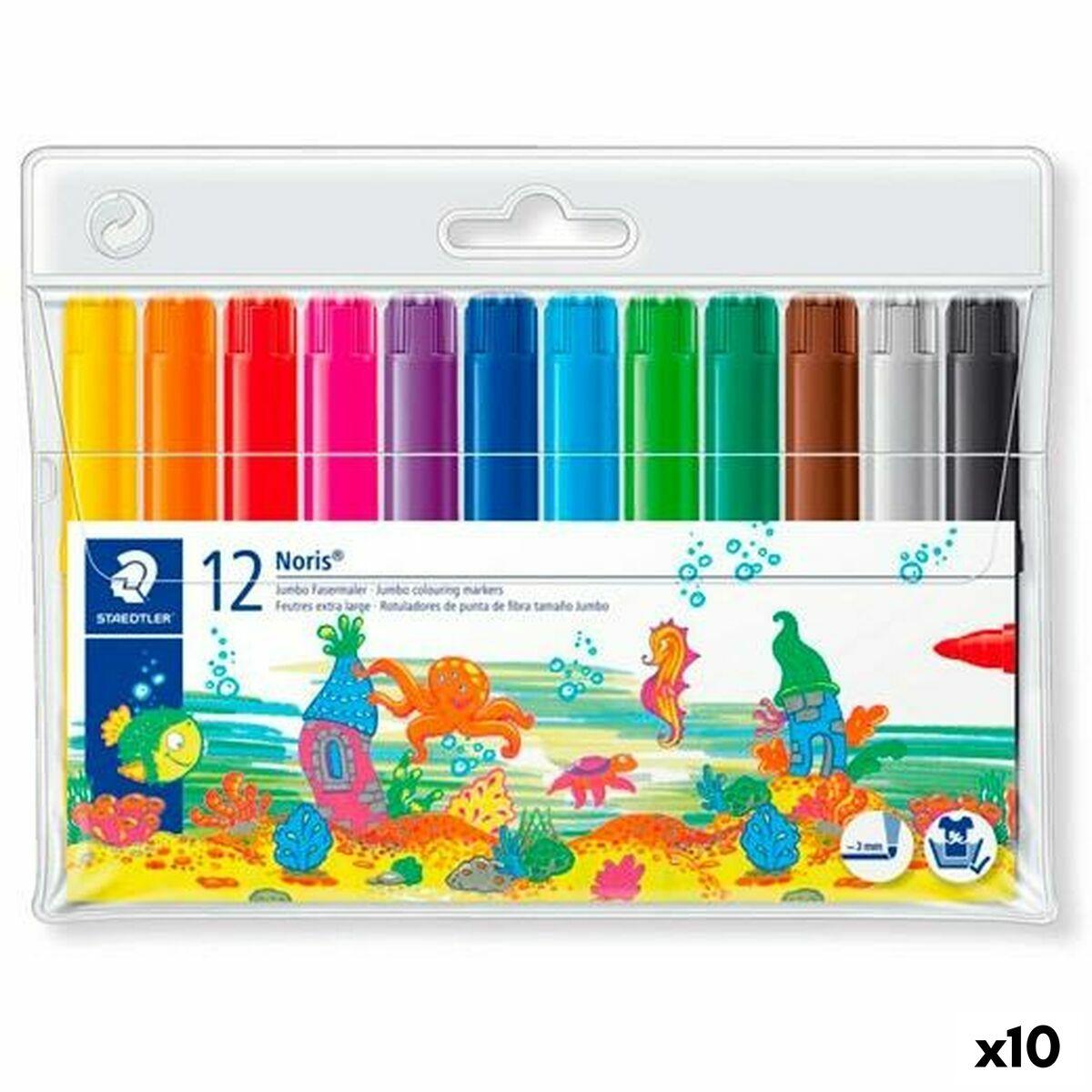 Staedtler Noris Club fiberpenne - multifarver, 12 dele (10 sæt)