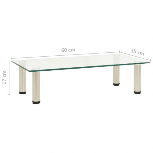 Tv-bord i hærdet glas - 60 × 35 × 17 cm, transparent