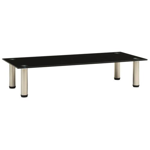Tv-bord 80x35x17 cm hærdet glas sort