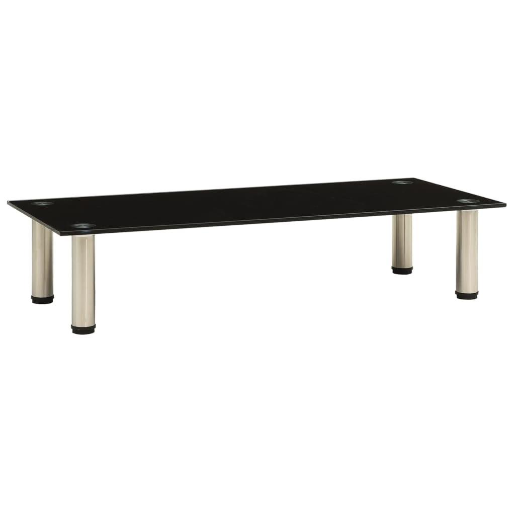 Tv-bord 80x35x17 cm hærdet glas sort