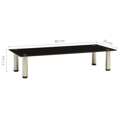 Tv-bord 80x35x17 cm hærdet glas sort