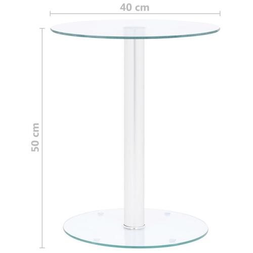 Sofabord 40 cm hærdet glas transparent