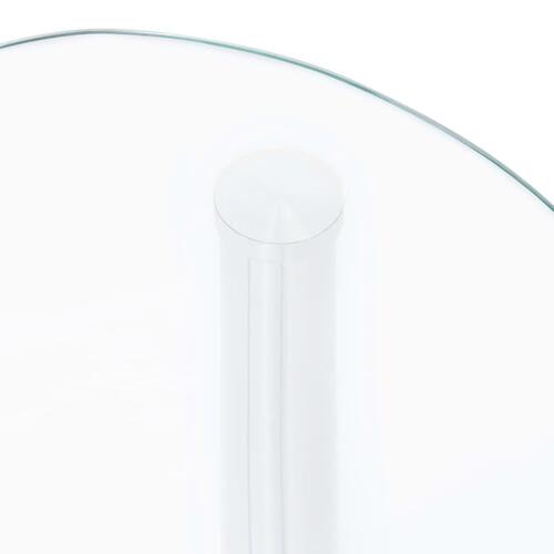 Sidebord med hylde 38x38x50 hærdet glas transparent