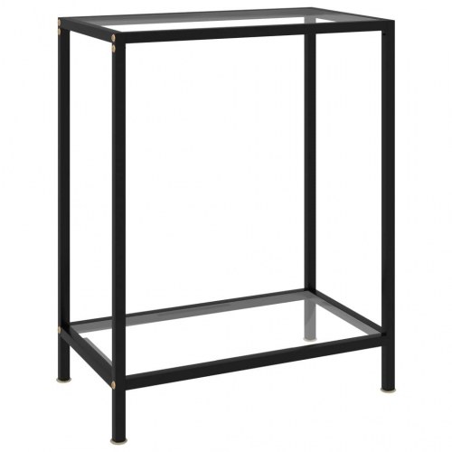 Konsolbord 60×35×75 cm i hærdet glas - transparent/sort