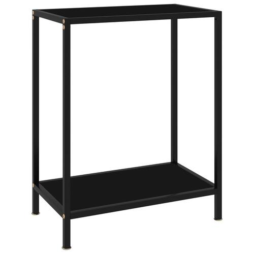 Konsolbord 60x35x75 cm hærdet glas sort