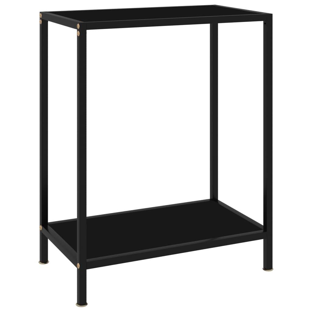 Konsolbord 60x35x75 cm hærdet glas sort
