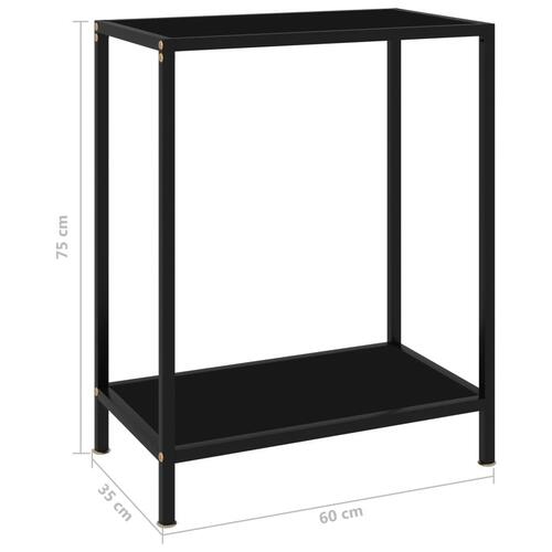 Konsolbord 60x35x75 cm hærdet glas sort