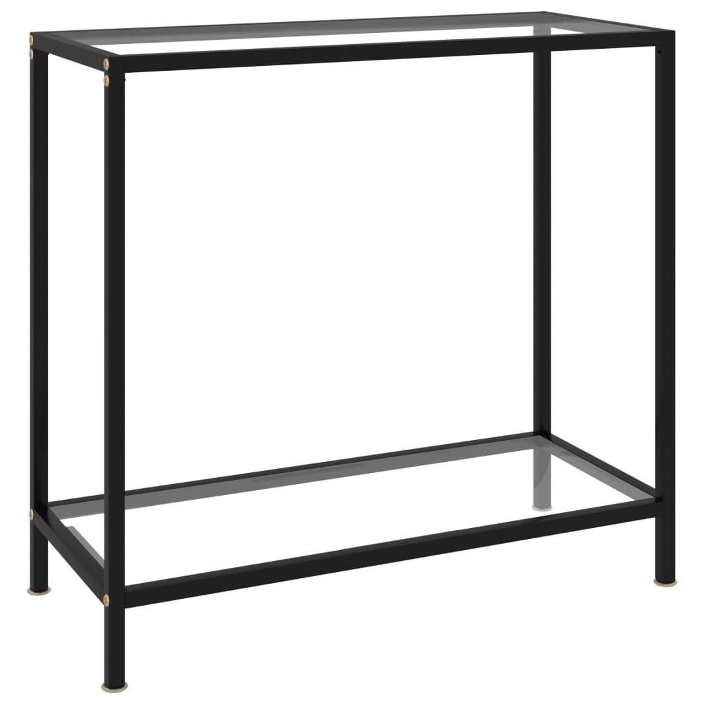 Konsolbord 80x35x75 cm hærdet glas transparent