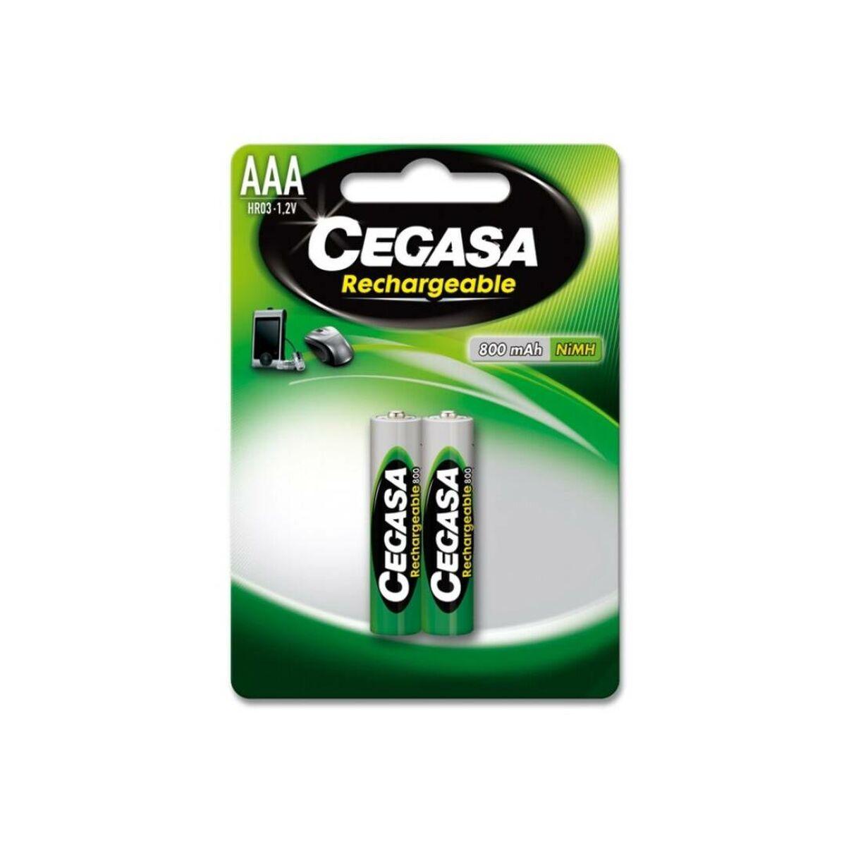 Cegasa genopladelige AAA batterier HR03 800 mAh (2 stk)