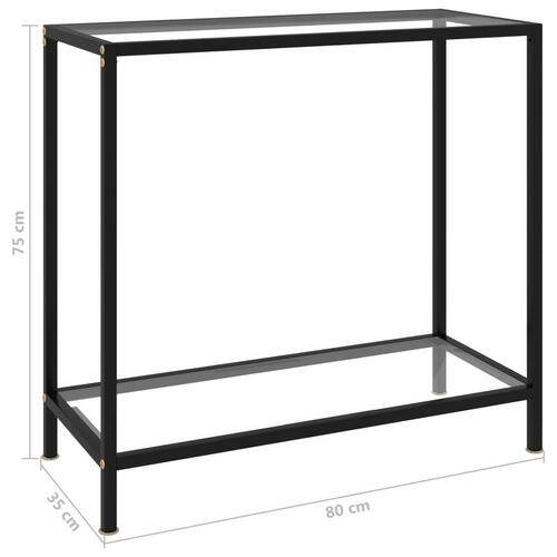 Konsolbord 80x35x75 cm hærdet glas transparent