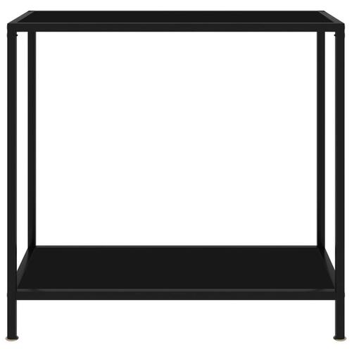 Konsolbord 80x35x75 cm hærdet glas sort
