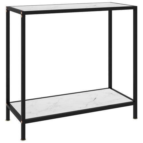 Konsolbord 80x35x75 cm hærdet glas hvid