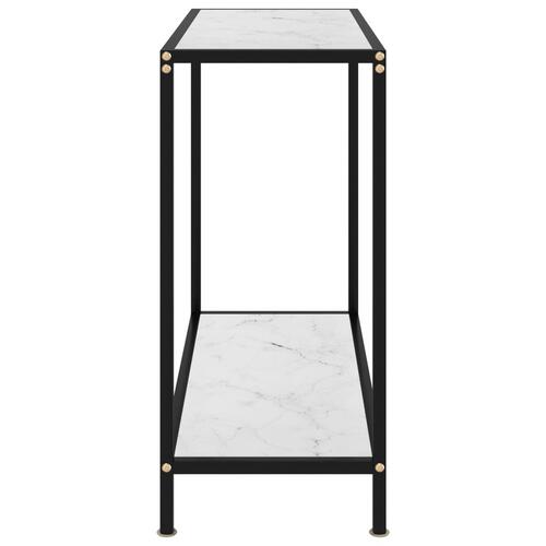 Konsolbord 80x35x75 cm hærdet glas hvid