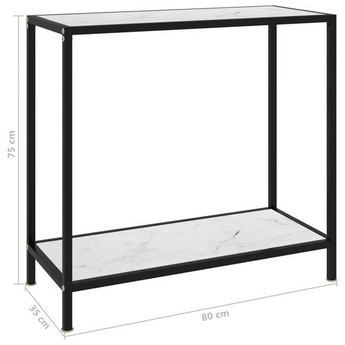 Konsolbord 80x35x75 cm hærdet glas hvid