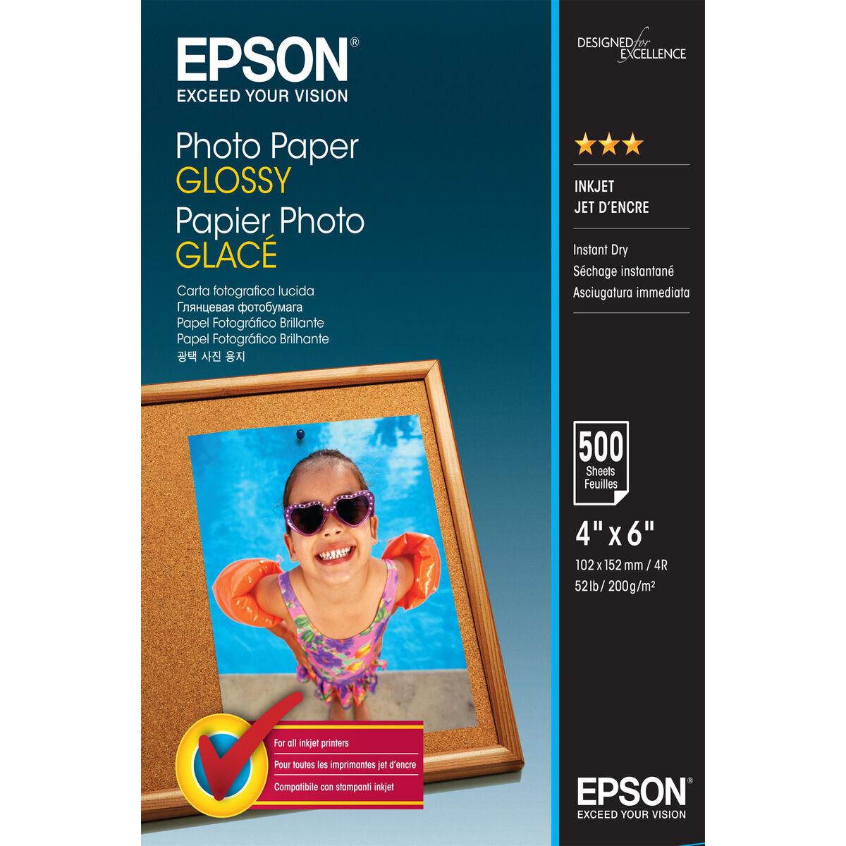 Epson Photo Paper Glossy 10×15 cm - 500 ark, hvid