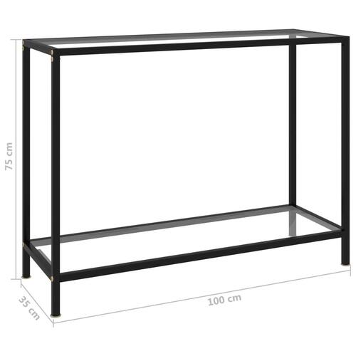 Konsolbord 100x35x75 cm hærdet glas transparent