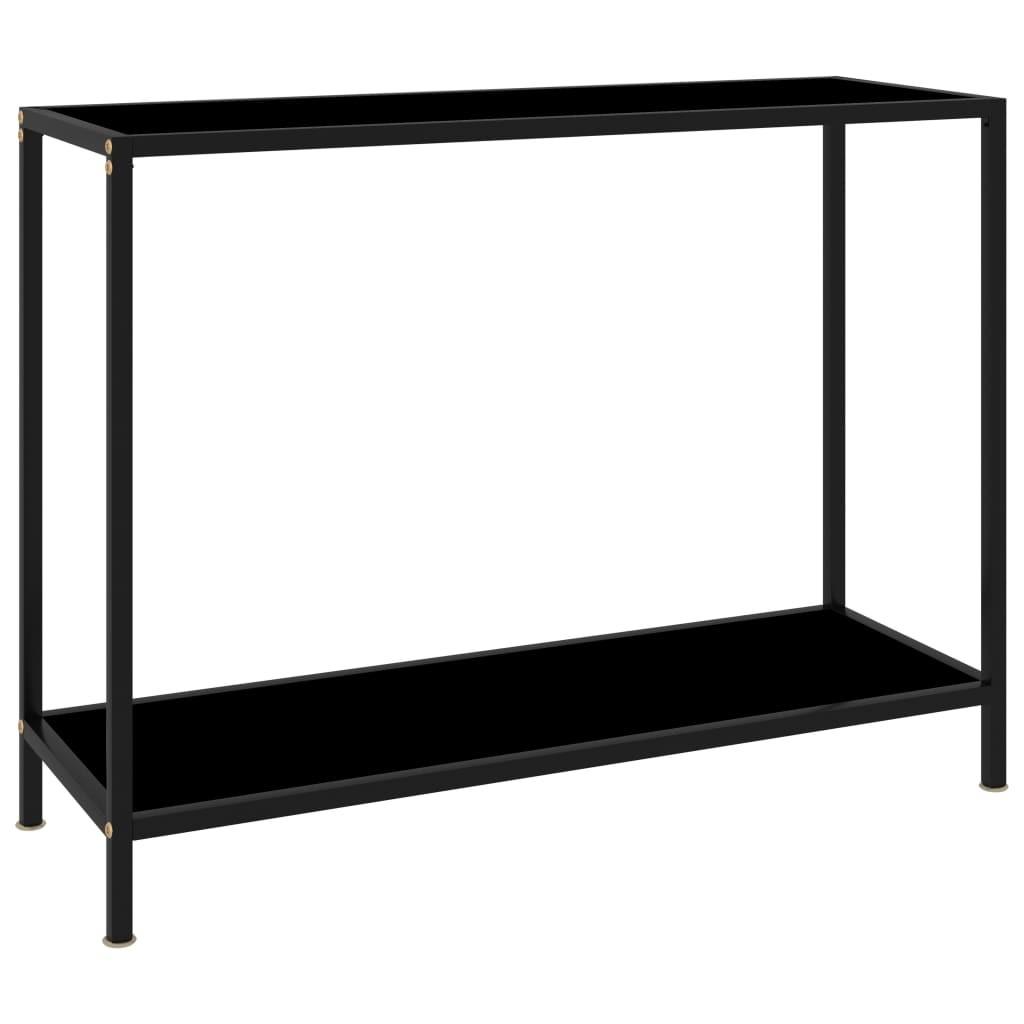 Konsolbord 100x35x75 cm hærdet glas sort