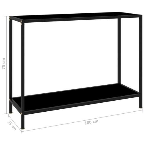 Konsolbord 100x35x75 cm hærdet glas sort