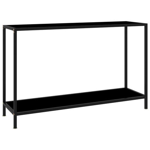 Konsolbord 120x35x75 cm hærdet glas sort